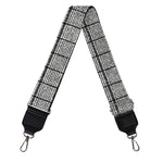Grey Windowpane Pattern Print Bag Strap