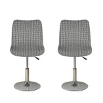 Grey Windowpane Pattern Print Bar Stool Covers