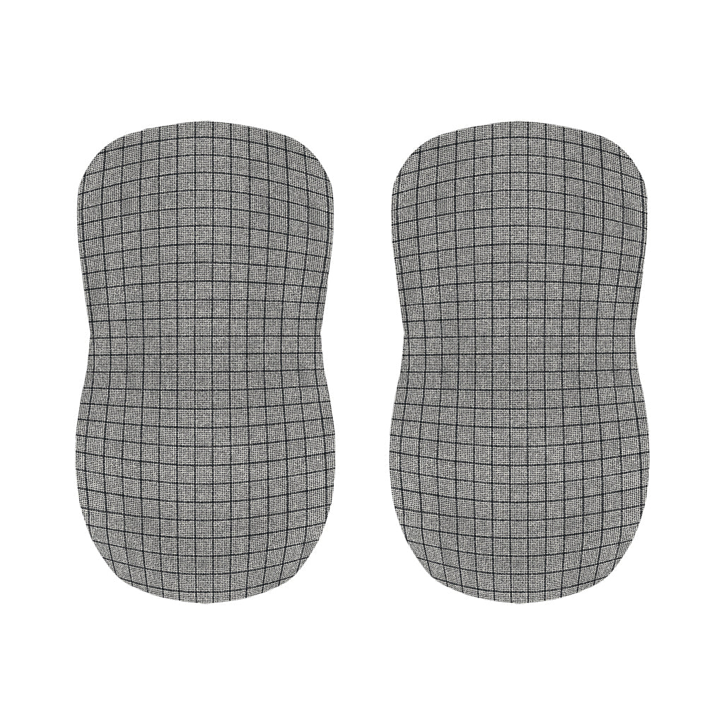 Grey Windowpane Pattern Print Bar Stool Covers