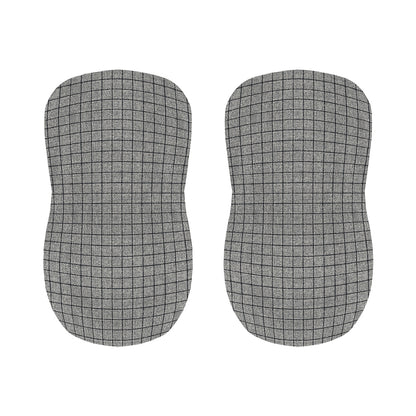 Grey Windowpane Pattern Print Bar Stool Covers
