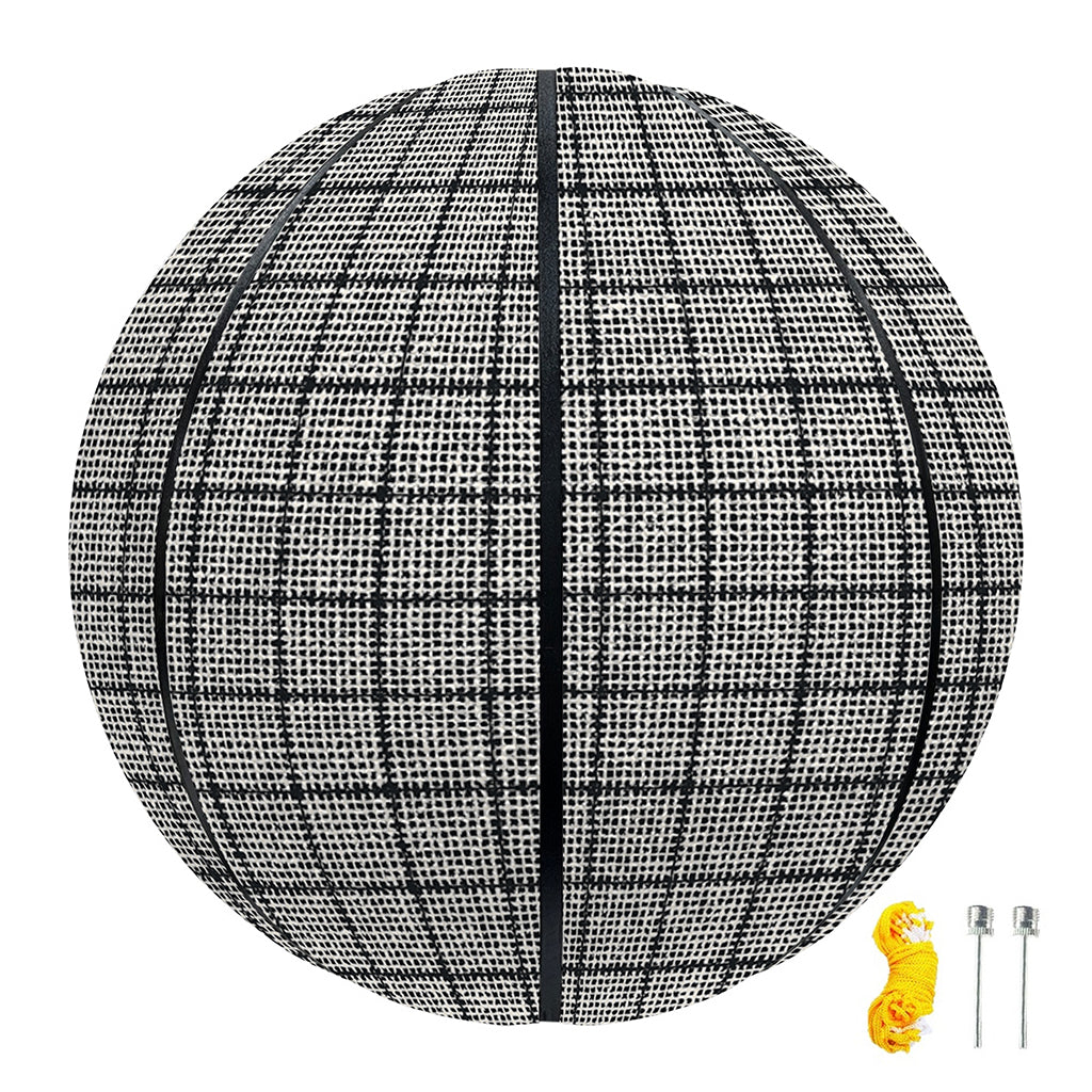 Grey Windowpane Pattern Print Basketball