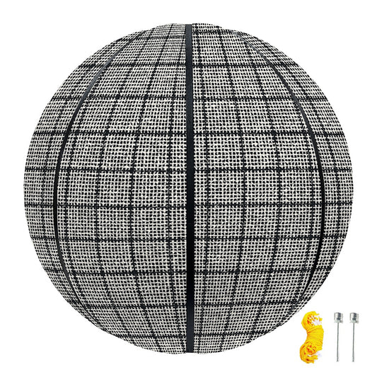 Grey Windowpane Pattern Print Basketball