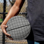 Grey Windowpane Pattern Print Basketball