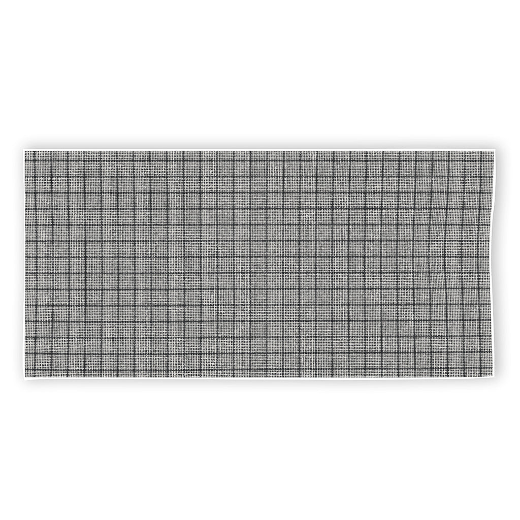 Grey Windowpane Pattern Print Beach Towel
