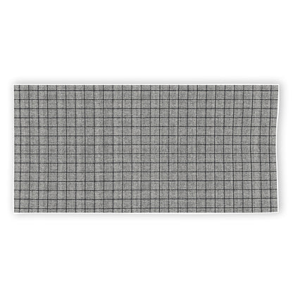 Grey Windowpane Pattern Print Beach Towel