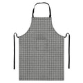 Grey Windowpane Pattern Print Bib Apron With Pocket