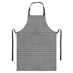 Grey Windowpane Pattern Print Bib Apron With Pocket