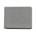 Grey Windowpane Pattern Print Bifold Wallet