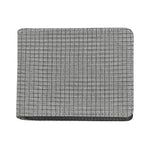 Grey Windowpane Pattern Print Bifold Wallet
