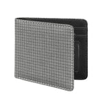Grey Windowpane Pattern Print Bifold Wallet