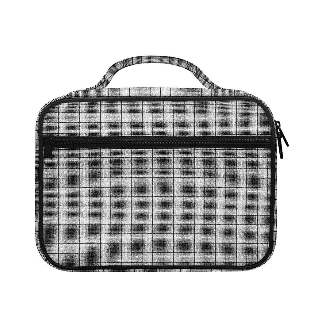 Grey Windowpane Pattern Print Briefcase Bible Bag