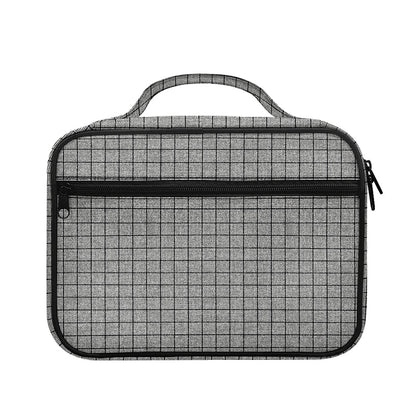 Grey Windowpane Pattern Print Briefcase Bible Bag