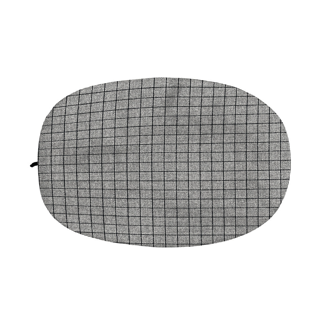 Grey Windowpane Pattern Print Car Side Mirror Covers