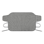 Grey Windowpane Pattern Print Car Windshield Snow Cover