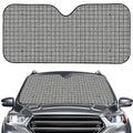 Grey Windowpane Pattern Print Car Windshield Sun Shade