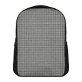 Grey Windowpane Pattern Print Casual Backpack