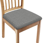 Grey Windowpane Pattern Print Chair Cushion Cover