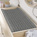 Grey Windowpane Pattern Print Changing Pad Cover