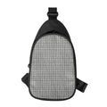 Grey Windowpane Pattern Print Sling Bag