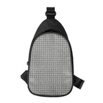 Grey Windowpane Pattern Print Chest Bag