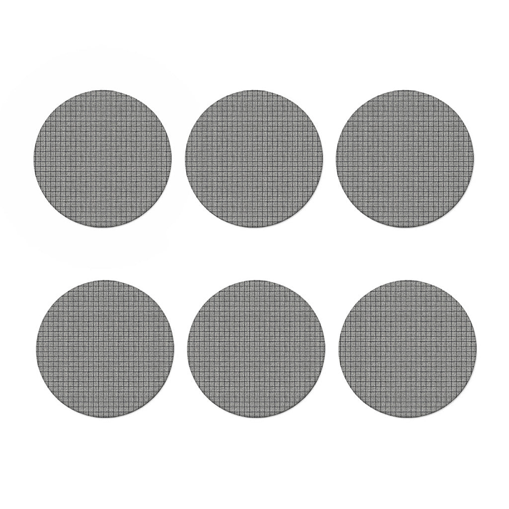 Grey Windowpane Pattern Print Coaster Set