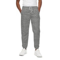 Grey Windowpane Pattern Print Cotton Sweatpants