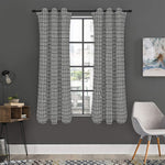 Grey Windowpane Pattern Print Curtain
