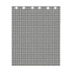 Grey Windowpane Pattern Print Curtain