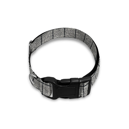 Grey Windowpane Pattern Print Dog Collar
