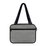 Grey Windowpane Pattern Print Double Strap Bible Bag