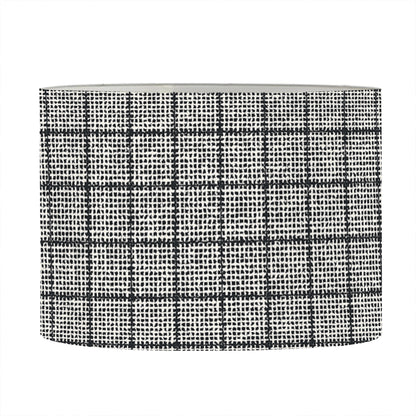 Grey Windowpane Pattern Print Drum Lamp Shade