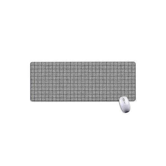 Grey Windowpane Pattern Print Extended Mouse Pad