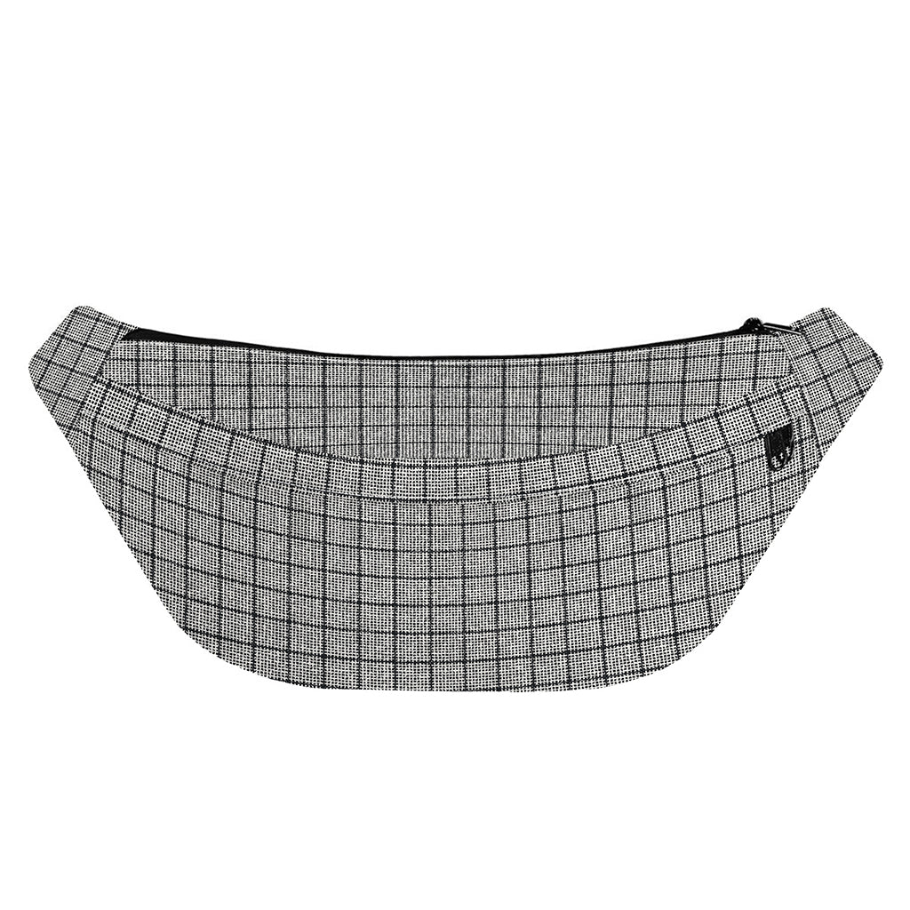 Grey Windowpane Pattern Print Fanny Pack