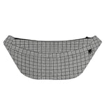 Grey Windowpane Pattern Print Fanny Pack