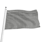 Grey Windowpane Pattern Print Flag