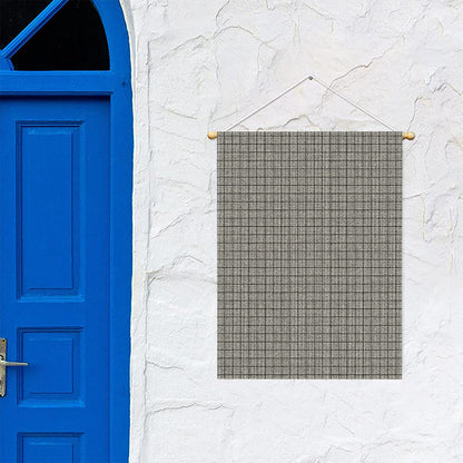 Grey Windowpane Pattern Print Garden Flag