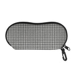 Grey Windowpane Pattern Print Glasses Case