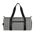 Grey Windowpane Pattern Print Gym Bag