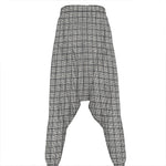 Grey Windowpane Pattern Print Hammer Pants
