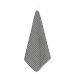 Grey Windowpane Pattern Print Hand Towel