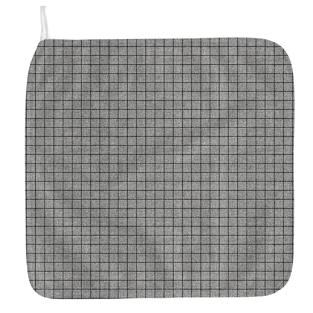 Grey Windowpane Pattern Print Hand Towel