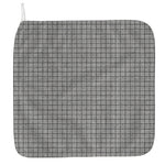 Grey Windowpane Pattern Print Hand Towel