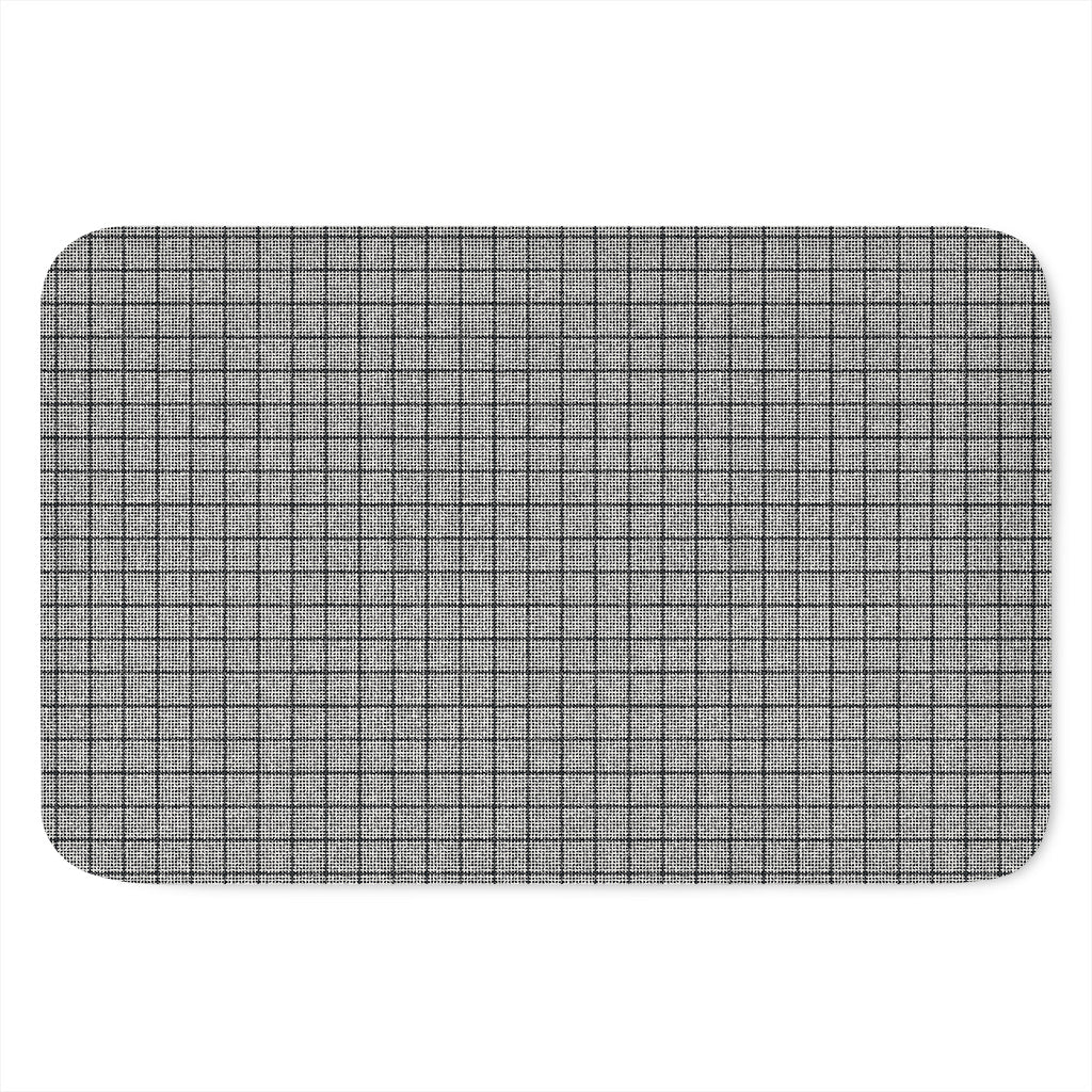 Grey Windowpane Pattern Print Indoor Door Mat