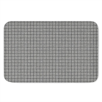 Grey Windowpane Pattern Print Indoor Door Mat