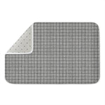 Grey Windowpane Pattern Print Indoor Door Mat