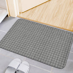 Grey Windowpane Pattern Print Indoor Door Mat