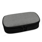 Grey Windowpane Pattern Print Insulin Cooler Travel Case