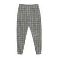 Grey Windowpane Pattern Print Jogger Pants