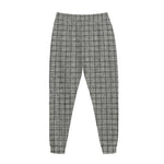 Grey Windowpane Pattern Print Jogger Pants