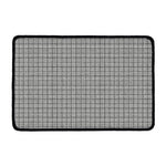 Grey Windowpane Pattern Print Kitchen Mat